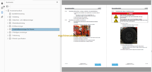 Sandvik LH517 Mining Loader Operator's and Maintenance Manual (L817D659 Swedish)