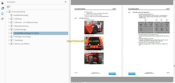 Sandvik LH517 Mining Loader Operator's and Maintenance Manual (L817D659 Swedish)