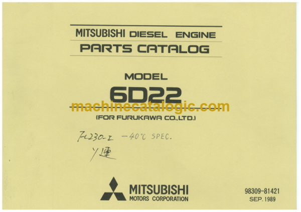 Furukawa FL230-1 6D22 Engine Parts Catalog