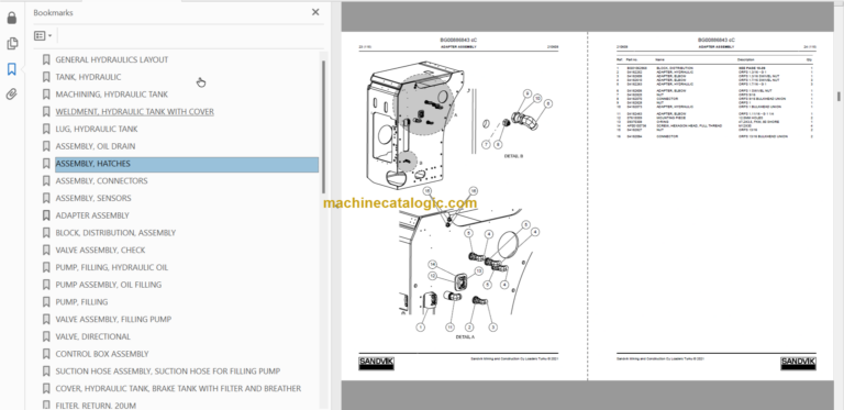 Sandvik LH621i Mining Loader Service and Parts Manual (L621DCMA0A0571)