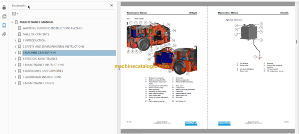 Sandvik DD422iE Drill Rig Operator's and Maintenance Manual (117D38013-1)