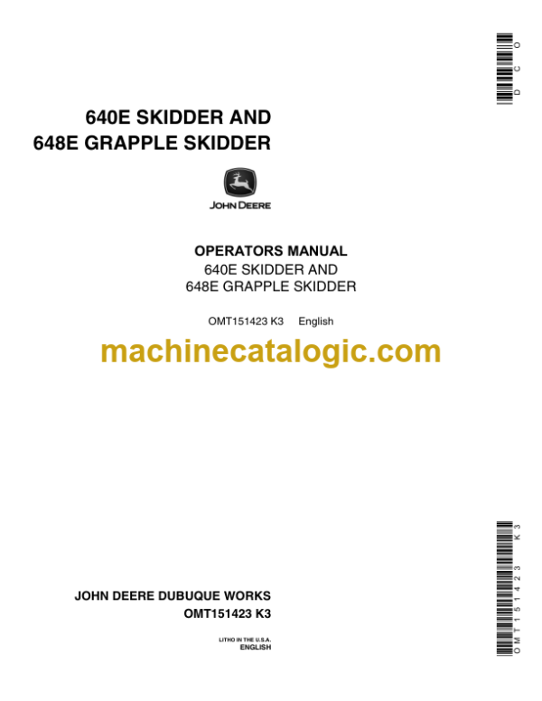 Timberjack 640E Skidder and 648E Grapple Skidder Operators Manual