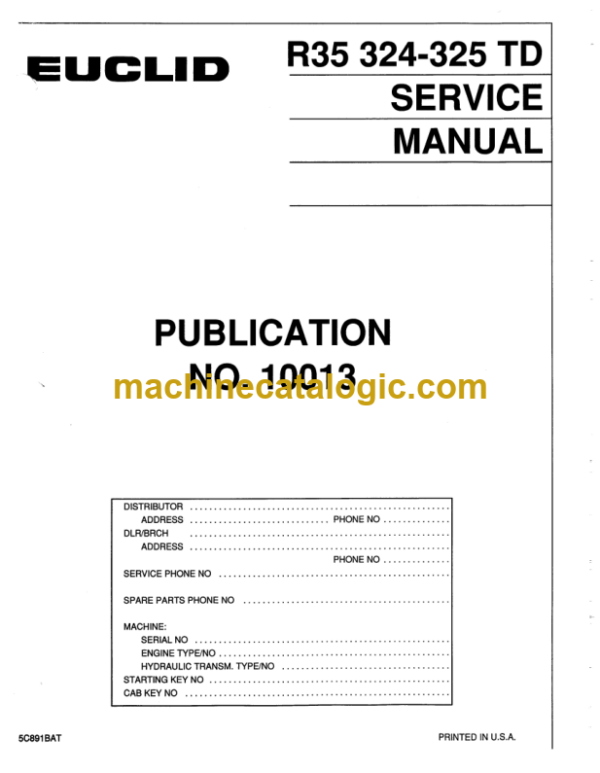 Hitachi R35 324-325 TD Service Manual