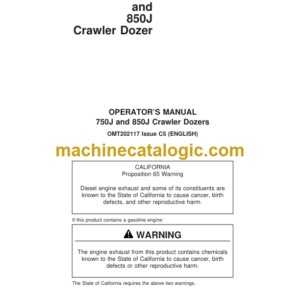 John Deere 750J and 850J Crawler Dozer Operators Manual (OMT202117)