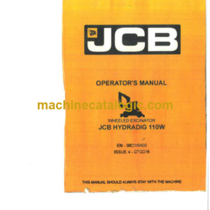 JCB HYDRADIG 110W Operator Manual