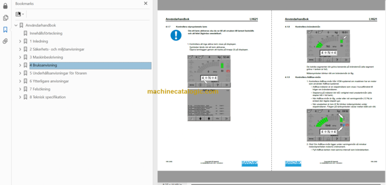 Sandvik LH621 Mining Loader Operator's and Maintenance Manual (L821D397 Swedish)