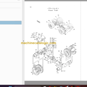 Hitachi JD595D Wheeled Hydraulic Excavator Parts Catalog & Equipment Components Parts Catalog