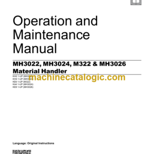 Caterpillar MH3022 MH3024İ M322 MH3026 Material Handler Operation and Maintenance Manual