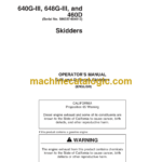 Timberjack 540G-III 548G-III 748G-III 360D 560D 640G-III 648G-III and 460D Skidders Operator Manual