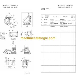 Hitachi AX17U-4 Mini Excavator Parts Catalog