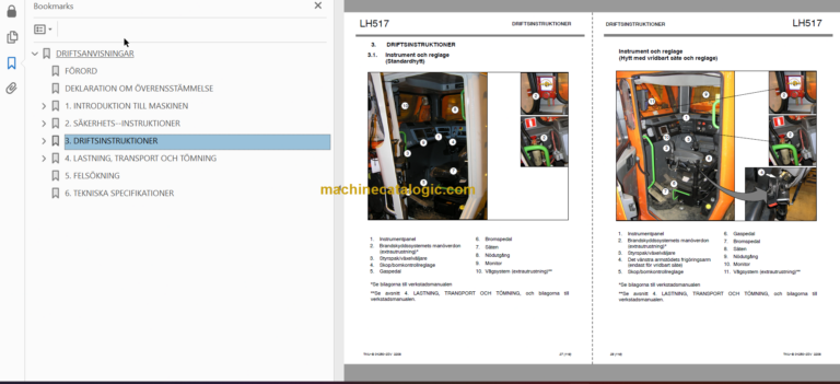 Sandvik LH517 Mining Loader Operator's and Maintenance Manual (L917D216 Swedish)
