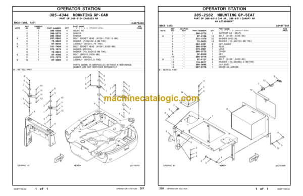 CAT 302.7D CR Tier3 Mini Hydraulic Excavator Parts Manual