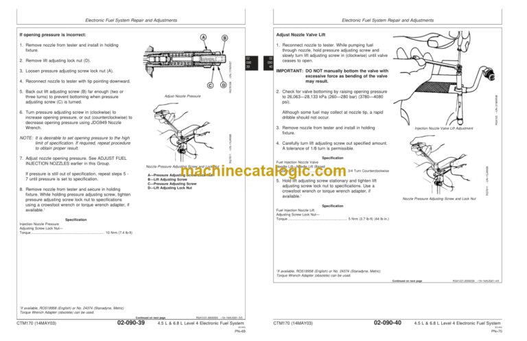 John Deere POWERTECH 4.5L & 6.8L Diesel Engines Level 4 Electronic Fuel Systems With Bosch VP44 Pump Technical Manual