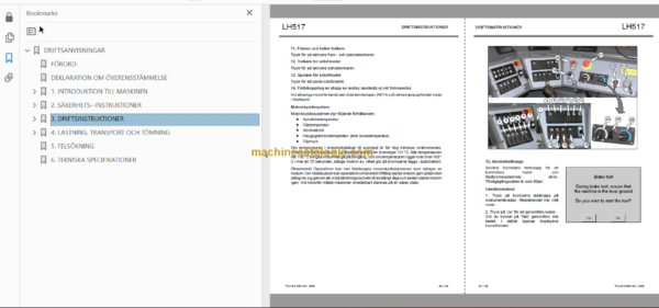 Sandvik LH517 Mining Loader Operator's and Maintenance Manual (L917D216 Swedish)