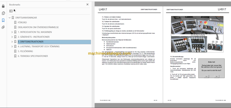 Sandvik LH517 Mining Loader Operator's and Maintenance Manual (L917D216 Swedish)