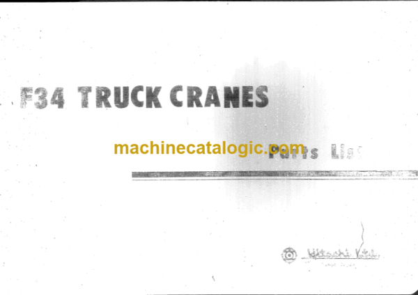 Hitachi F34 TRUCK CRANES PARTS LIST