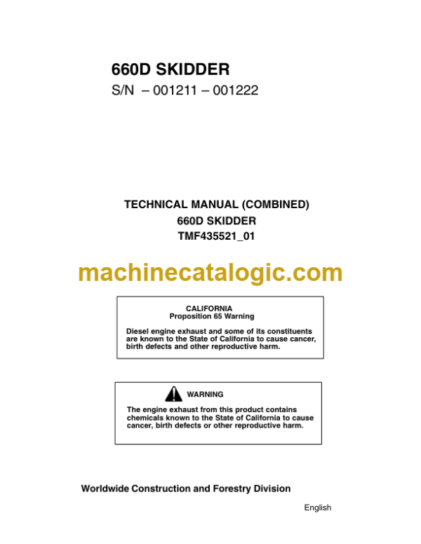 Timberjack 660D Skidder Technical Manual