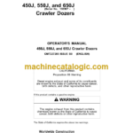 John Deere 450J 550J and 650J Crawler Dozers Operators Manual (OMT227285)