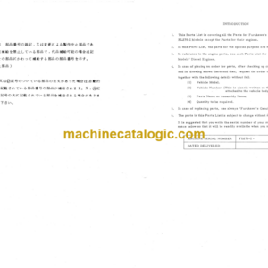 Furukawa FL270-1 Wheel Loader Parts Catalog