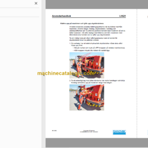 Sandvik LH621 Mining Loader Operator’s and Maintenance Manual (L821D407 Swedish)