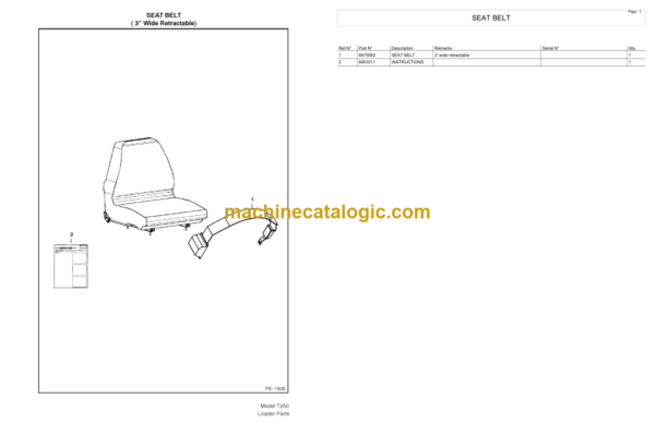 Bobcat T250 Track Loader Parts Manual