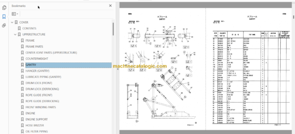 Hitachi UCX300 Wheel Crane Parts Catalog & Equipment Components Parts Catalog