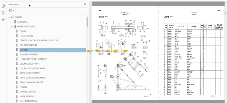 Hitachi UCX300 Wheel Crane Parts Catalog & Equipment Components Parts Catalog