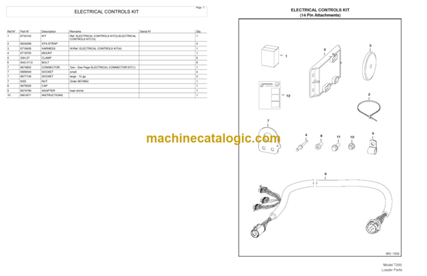 Bobcat T250 Track Loader Parts Manual