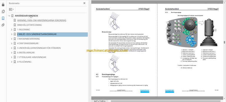 Sandvik DT923i Tunnelling Drill Operator's and Maintenance Manual (SN 120D65034-1 Swedish)