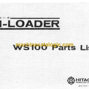 Hitachi WS100 HI-LOADER Parts Catalog