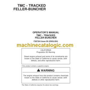 John Deere TMC - Tracked Feller Buncher Operators Manual (F387204)