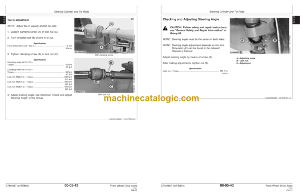 John Deere Front Wheel Drive Axles AS and MS Series Component Technical Manual (CTM4687)