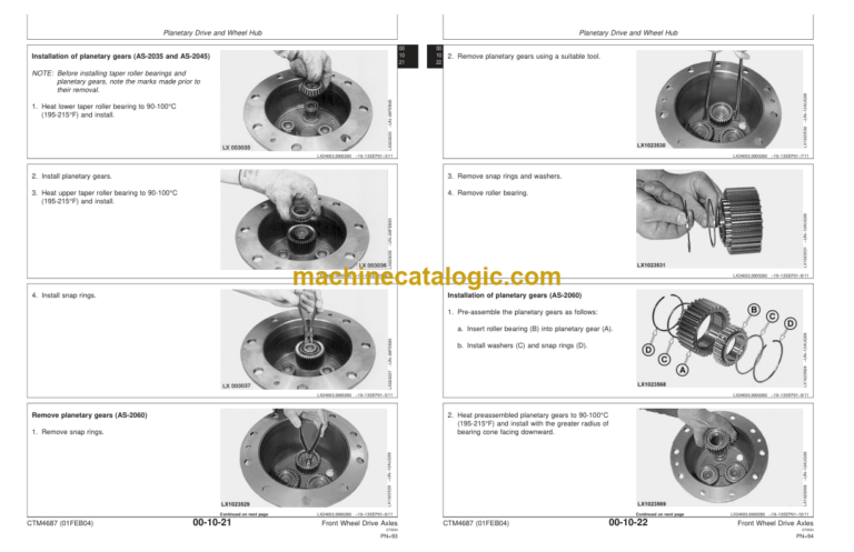 John Deere Front Wheel Drive Axles AS and MS Series Component Technical Manual (CTM4687)