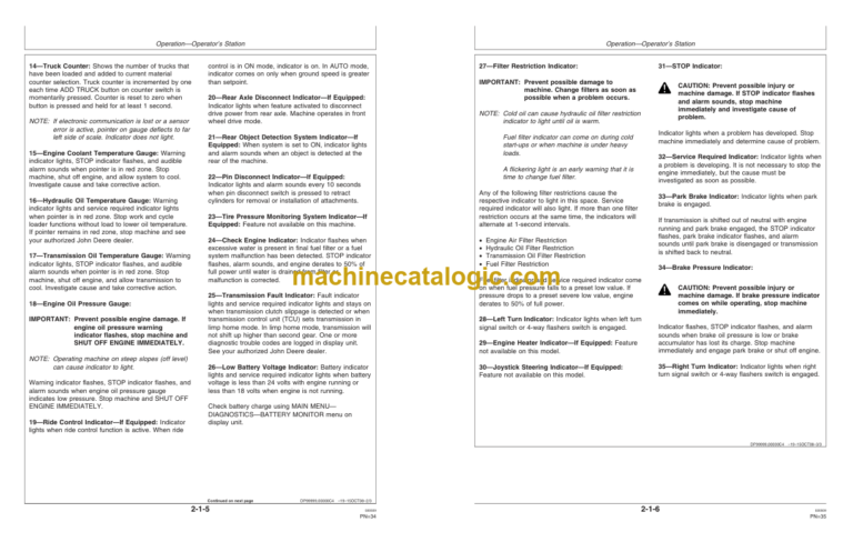 John Deere 444K Loader Operators Manual (OMT227993)