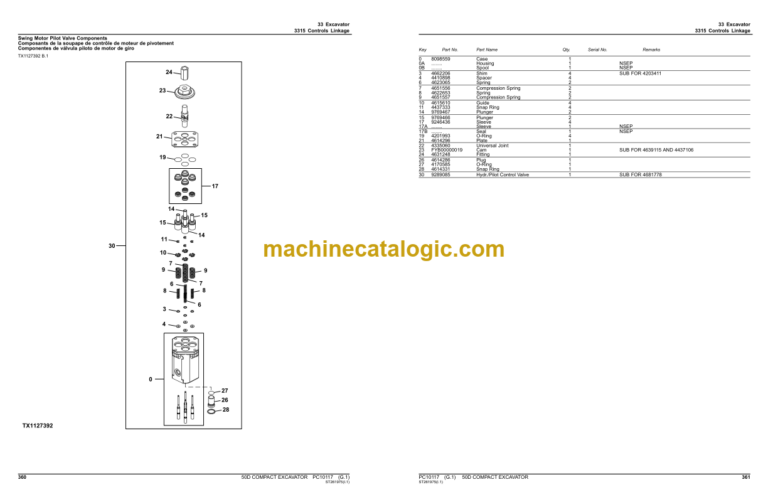 John Deere 50D COMPACT EXCAVATOR Parts Catalog (PC10117)