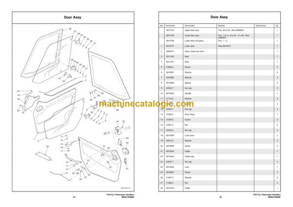 Bobcat T3571L Telehandler Parts Manual