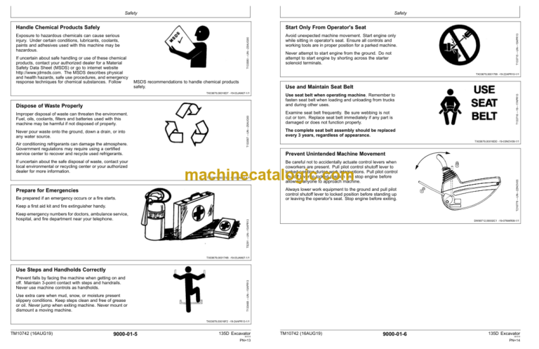 John Deere 135D Excavator Operation and Test Technical Manual (TM10742)