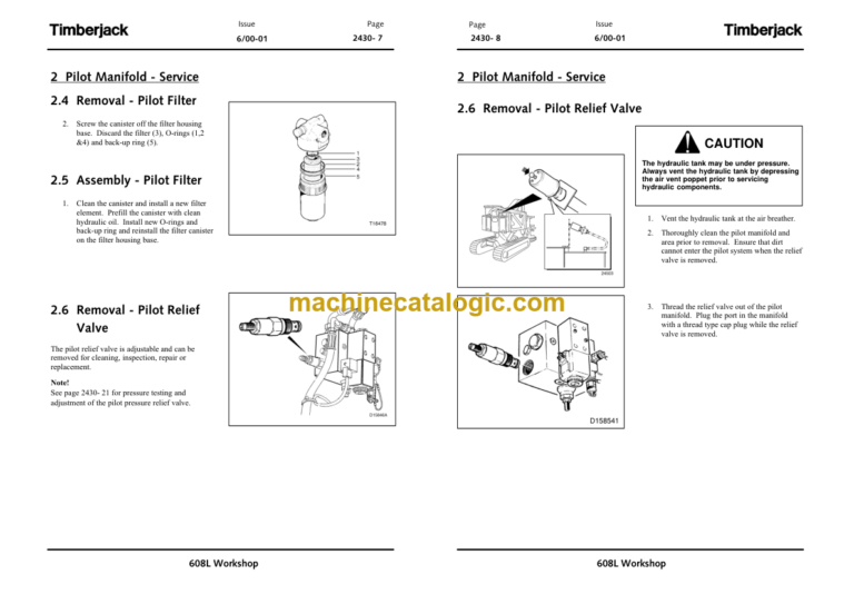 Timberjack 608L Feller Buncher Workshop Manual (SN 10BA1017 and UP)