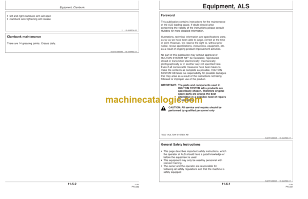 Timberjack 1710D Forwarder Operators Manual (SN WJ1710D000534-)