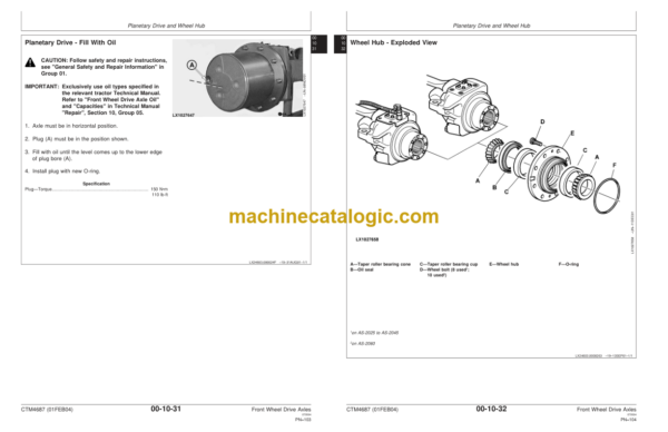 John Deere Front Wheel Drive Axles AS and MS Series Component Technical Manual (CTM4687)
