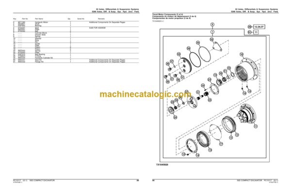 John Deere 50D COMPACT EXCAVATOR Parts Catalog (PC10117)