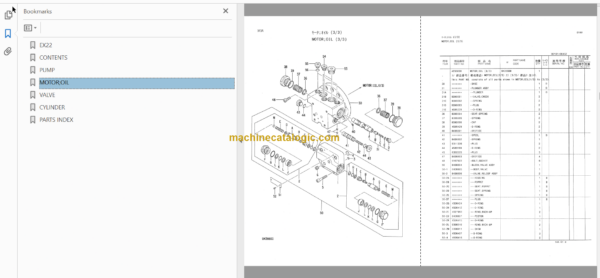 Hitachi EX22 Excavator Parts Catalog & Equipment Components Parts Catalog