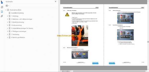 Sandvik LH621 Mining Loader Operator's and Maintenance Manual (L821D431 Swedish)