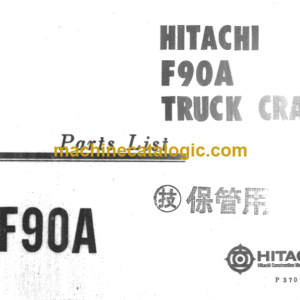 Hitachi F90A TRUCK CRANE PARTS LIST