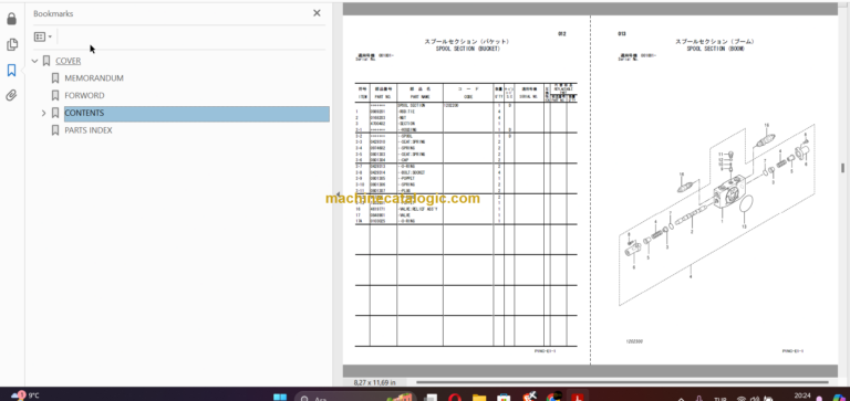 Hitachi ZX14-3 Hydraulic Excavator Parts Catalog & Equipment Components Parts Catalog