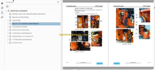 Sandvik DT923i Tunnelling Drill Operator's and Maintenance Manual (SN 121D69906-1 Swedish)