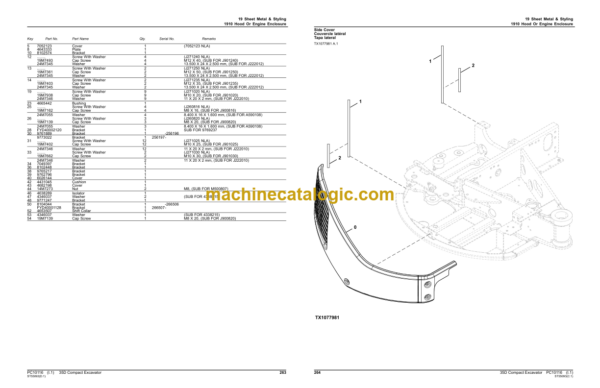 John Deere 35D Compact Excavator Parts Catalog (PC10116)