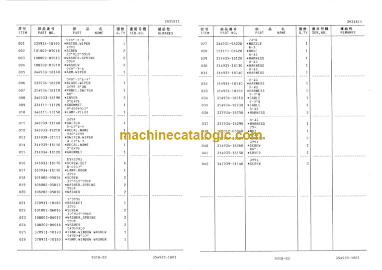 Furukawa FL180-1 Wheel Loader Parts Catalog
