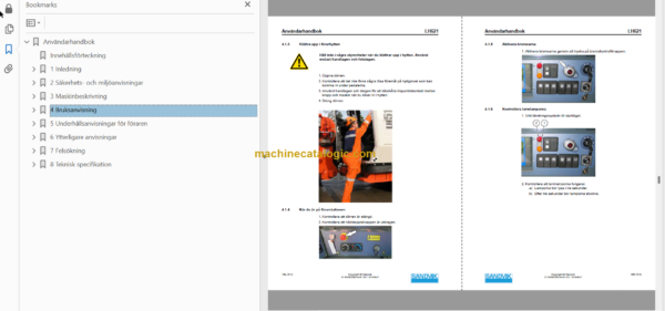 Sandvik LH621 Mining Loader Operator's and Maintenance Manual (L821D433 Swedish)