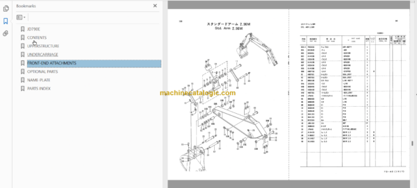 Hitachi JD790E Excavator Parts Catalog